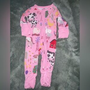 Pink Farm Animal Kids One Piece